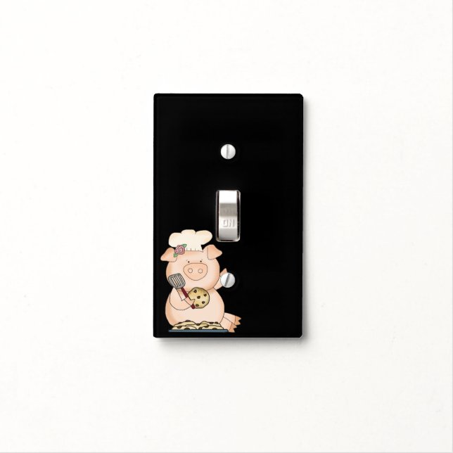 Chocolate Chip Cookie Pig Light Switch Cover (In Situ)