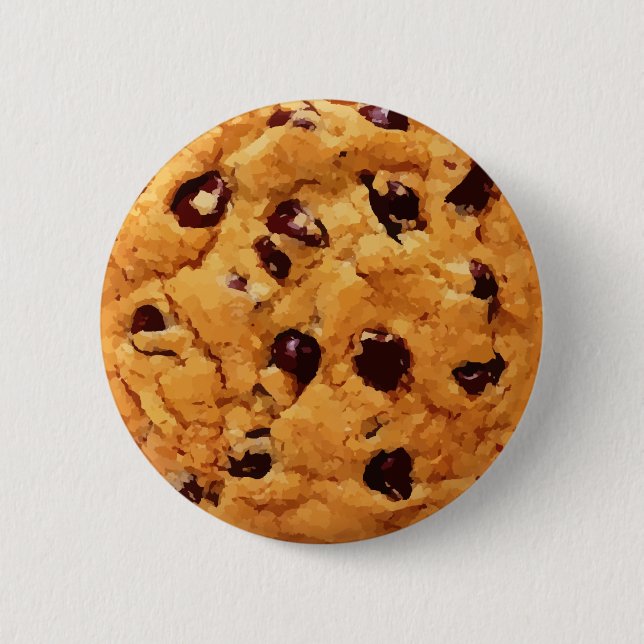 Chocolate Chip Cookie Pinback Button (Front)
