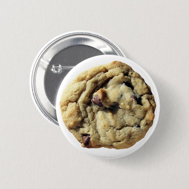 Chocolate Chip Cookie Pinback Button (Front & Back)