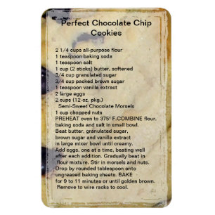 Chocolate Chip Cookie Recipe Magnet