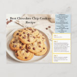 Chocolate Chip Cookie Recipe Postcard at Zazzle