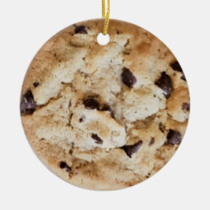 Chocolate Chip Cookie Romantic Christmas Ceramic Ornament