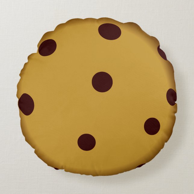 Chocolate Chip Cookie Round Pillow (Front)