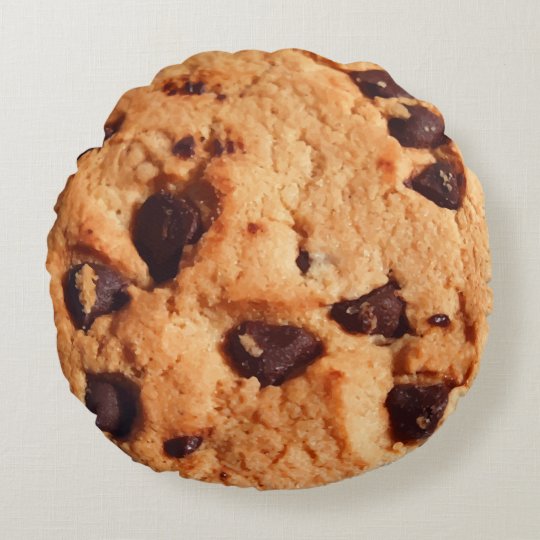 Chocolate Chip Cookie Round Pillow Zazzle Com