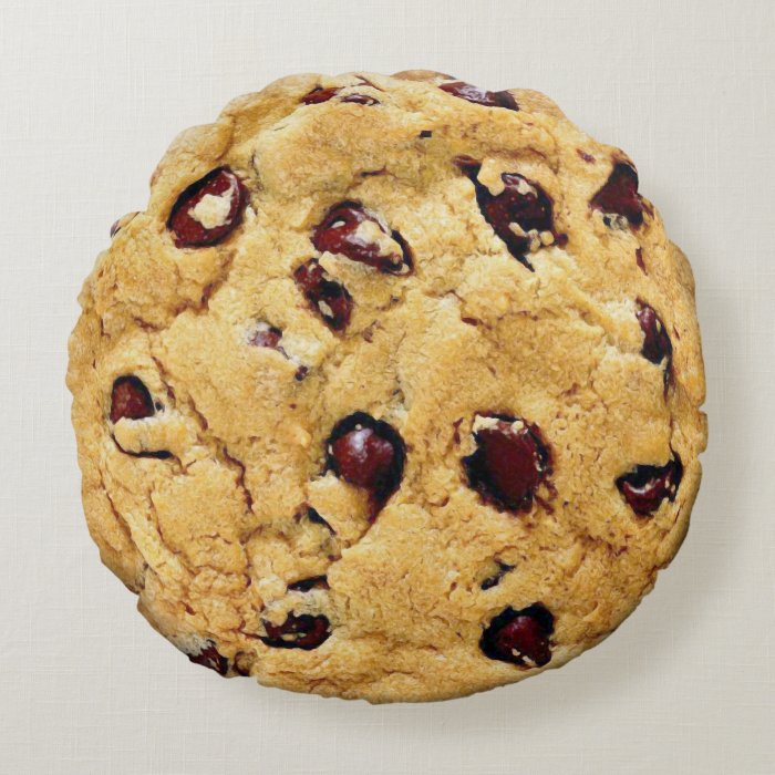 Chocolate Chip Cookie Round Pillow Zazzle