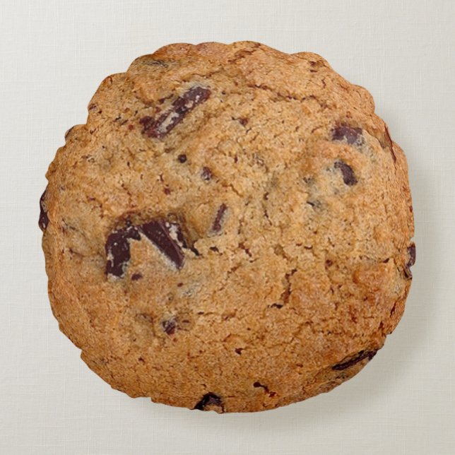 Chocolate Chip Cookie Round Pillow (Front)