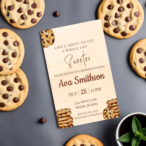 Chocolate Chip Cookie Shower Invitation