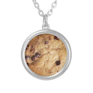 Chocolate Chip Cookie Silver Plated Necklace