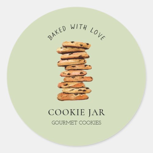Chocolate chip cookie stack Bakery  Classic Round Sticker