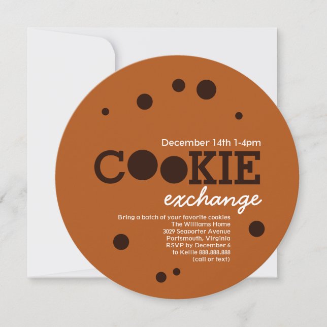 Chocolate Chip Cookie Swap Exchange Party Invitation (Front)