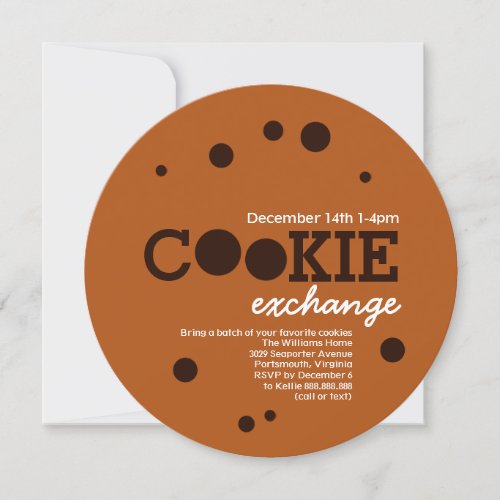 Chocolate Chip Cookie Swap Exchange Party Invitation