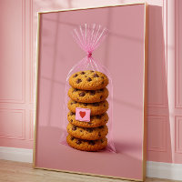 Chocolate Chip Cookie Wall Art, Cute Kitchen 