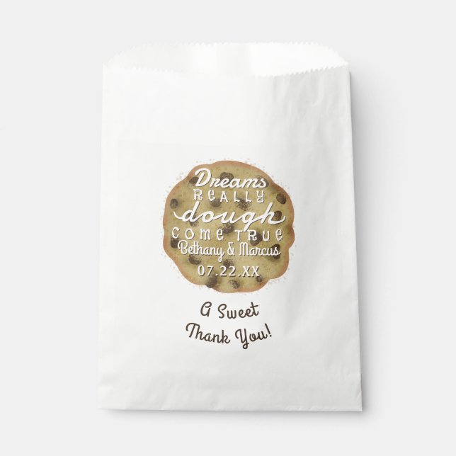 Chocolate Chip Cookie Wedding Treats Dreams Dough Favor Bag (Front)