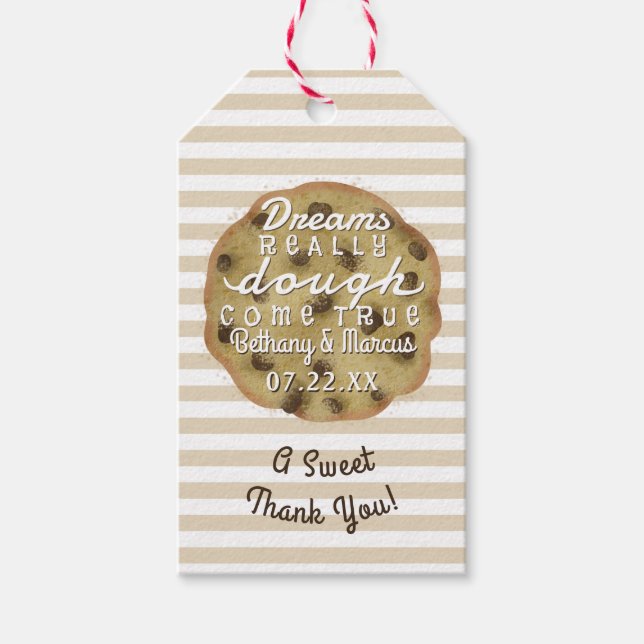 Chocolate Chip Cookie Wedding Treats Dreams Dough Gift Tags (Front)