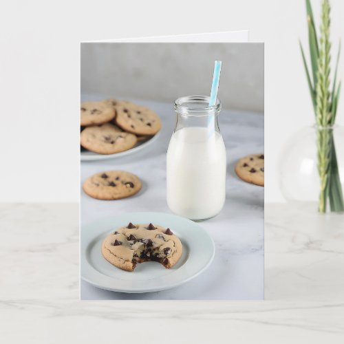 Chocolate Chip Cookies and Milk Card