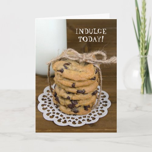 chocolate chip cookies and milk card