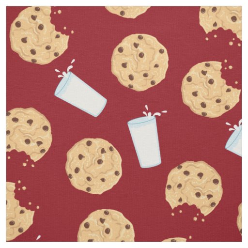 Chocolate Chip Cookies and Milk Cute Kids Fabric