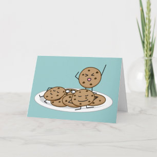 Chocolate Chip Cookies baked plate dessert Letterpress Thank You Card