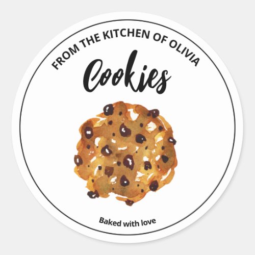 Chocolate Chip Cookies Baked with love sticker
