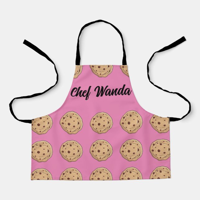 Chocolate Chip Cookies Baker All-Over Print Apron (Front)