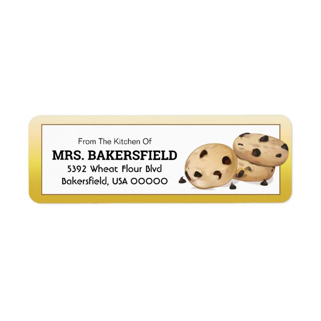 Chocolate Chip Cookies Baking Gift Label (Front)