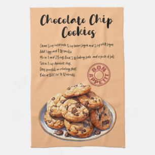 Chocolate Chip Cookies Baking Recipe Kitchen Towel