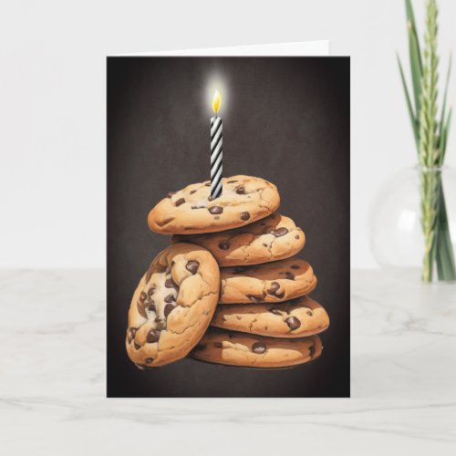 Chocolate Chip Cookies Birthday Candle Card