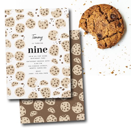 Chocolate Chip Cookies Birthday Party Theme Invitation