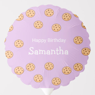 Chocolate chip cookies birthday purple balloon