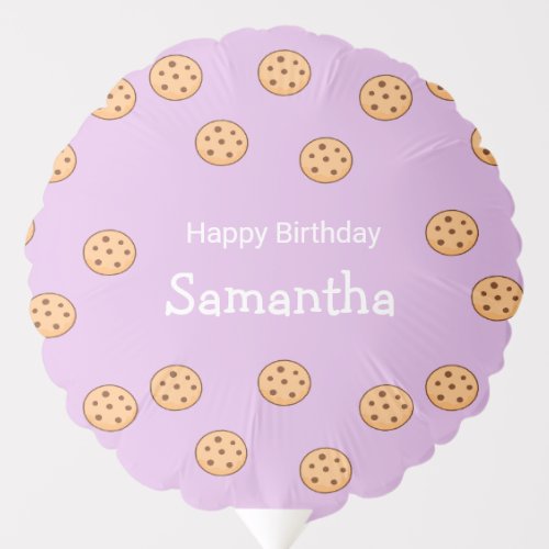 Chocolate chip cookies birthday purple  balloon