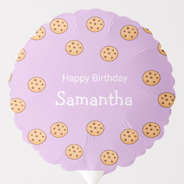 Chocolate chip cookies birthday purple  balloon (Front)