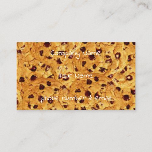 chocolate chip cookies business card