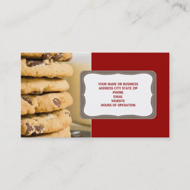 Chocolate Chip Cookies Business Cards (Front)