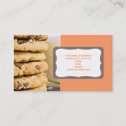 Customizable Chocolate Chip Cookies Business Cards