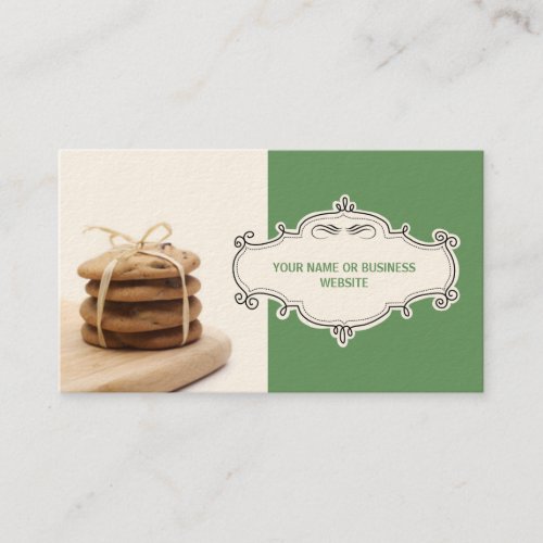 Chocolate Chip Cookies Business Cards Green