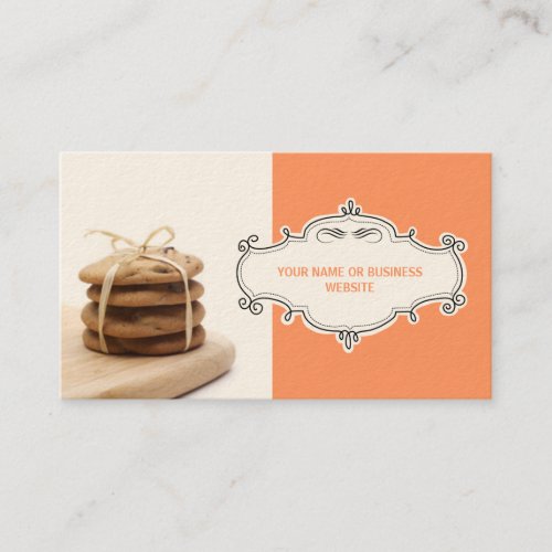 Chocolate Chip Cookies Business Cards Orange