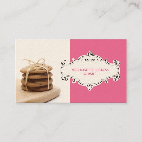Chocolate Chip Cookies Business Cards Pink