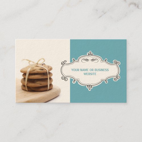 Chocolate Chip Cookies Business Cards Teal