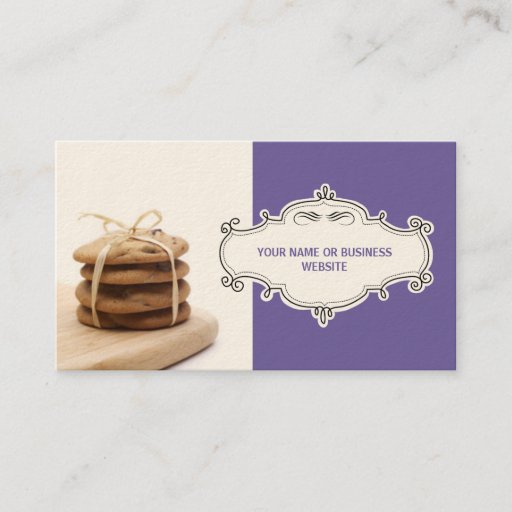 Customizable Chocolate Chip Cookies Business Cards {Violet}