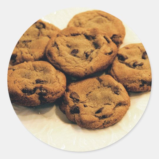 Chocolate chip cookies classic round sticker