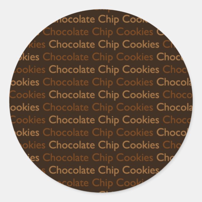 Chocolate Chip Cookies Classic Round Sticker (Front)