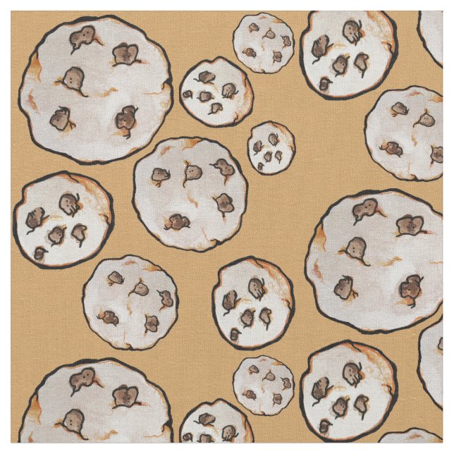 Chocolate Chip Cookies Cookie lover Fabric (Close Up)