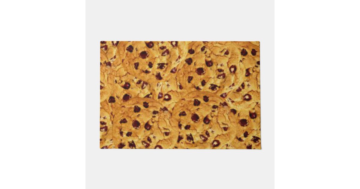 chocolate chip cookies doormat Zazzle