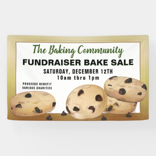 Chocolate Chip Cookies Fundraiser Bake Sale Banner