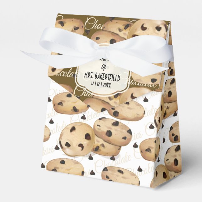 Chocolate Chip Cookies Pastry Chef Favor Boxes (Front Side)