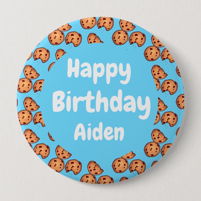 Chocolate Chip Cookies Pattern Balloon Button (Front)