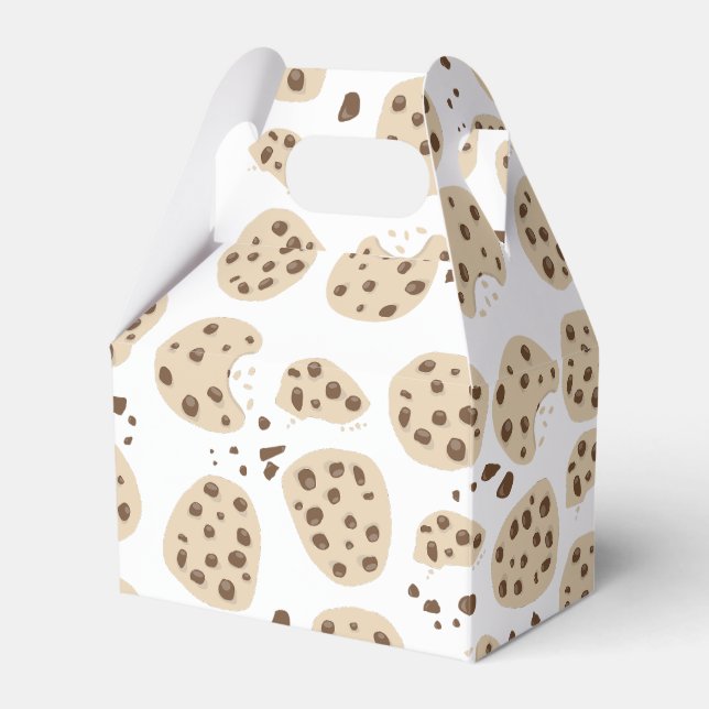 Chocolate Chip Cookies Pattern Favor Boxes (Front Side)