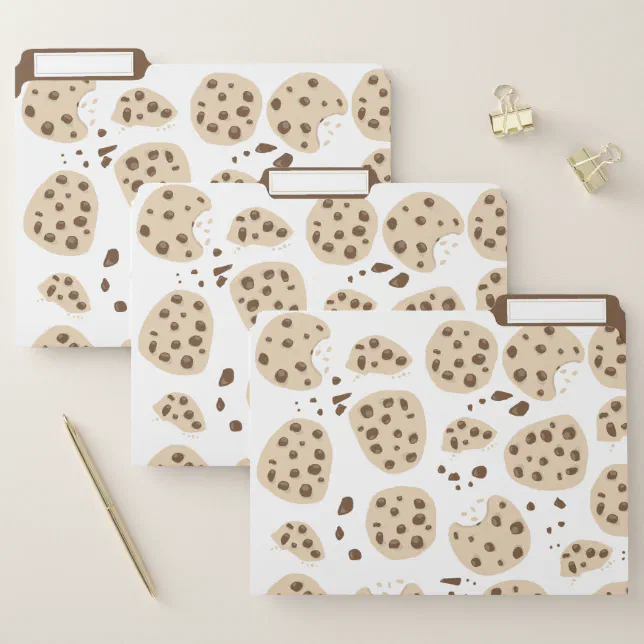 Chocolate Chip Cookies Pattern File Folder | Zazzle