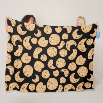 Chocolate Chip Cookies Pattern Fleece Blanket by judgeart at Zazzle