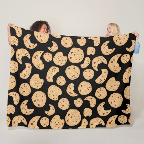 Chocolate Chip Cookies Pattern Fleece Blanket